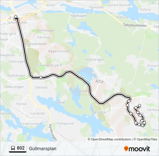 802 Bus Line Map