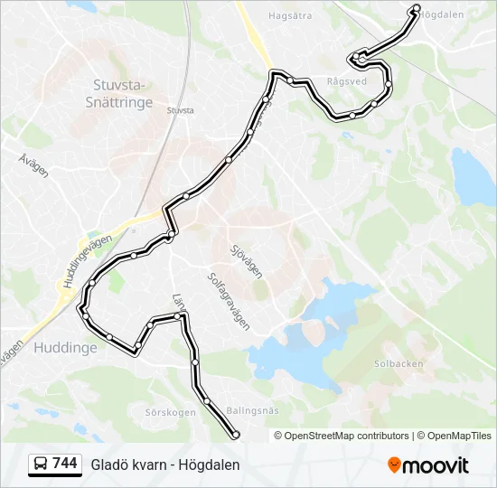 744 Bus Line Map