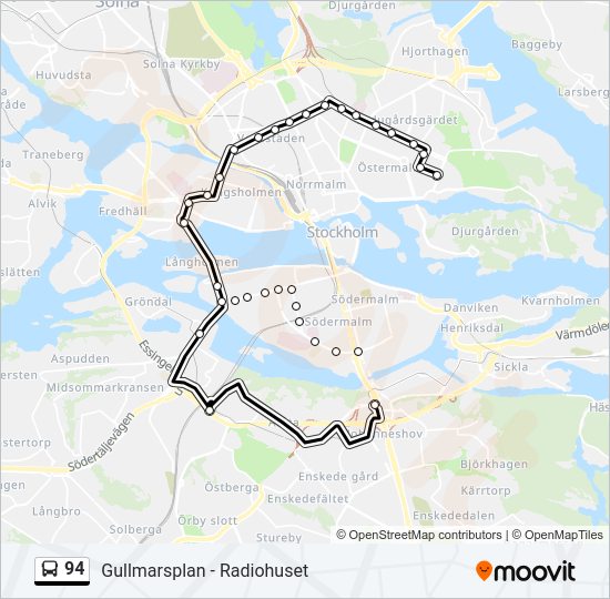 94 bus Line Map