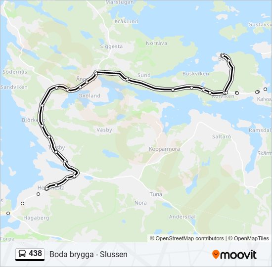 438 bus Line Map