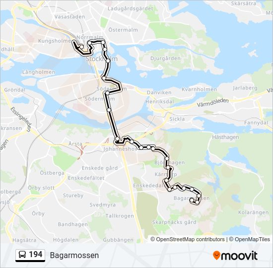 194 bus Line Map