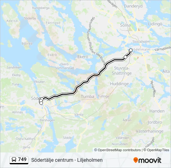749 Bus Line Map