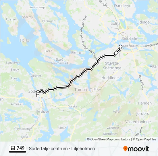 749 Bus Line Map