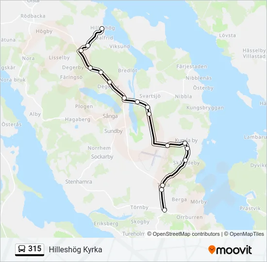 315 Bus Line Map