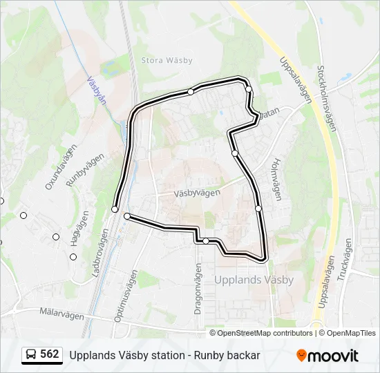 562 Bus Line Map
