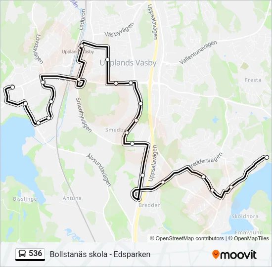 536 Bus Line Map