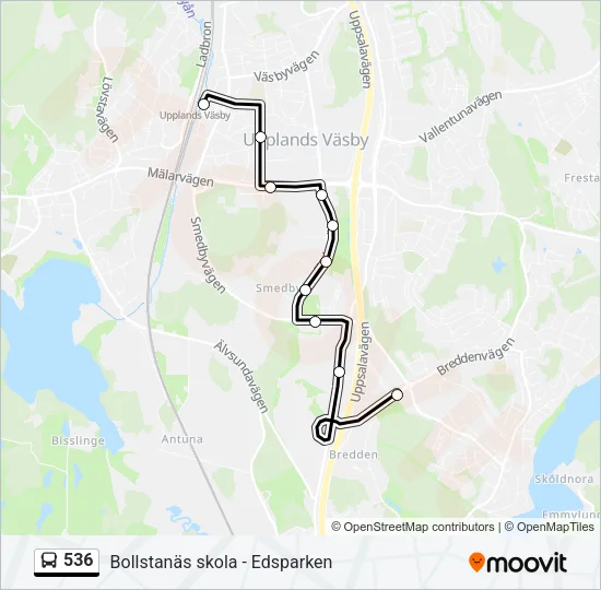 536 Bus Line Map