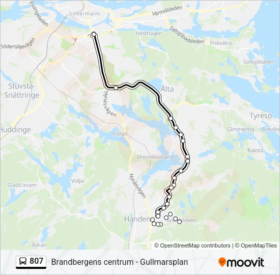 807 Bus Line Map