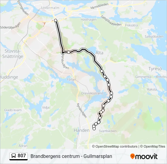 807 Bus Line Map