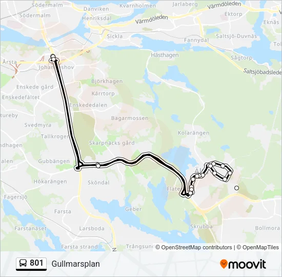801 Bus Line Map