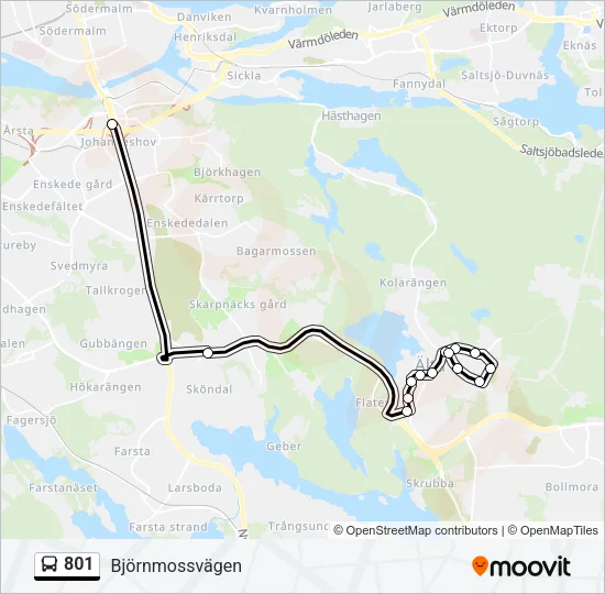 801 Bus Line Map