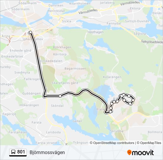 801 Route: Schedules, Stops & Maps - Björnmossvägen (Updated)