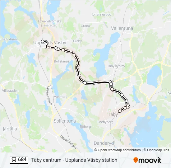 684 Bus Line Map