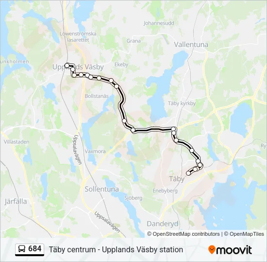 684 Bus Line Map