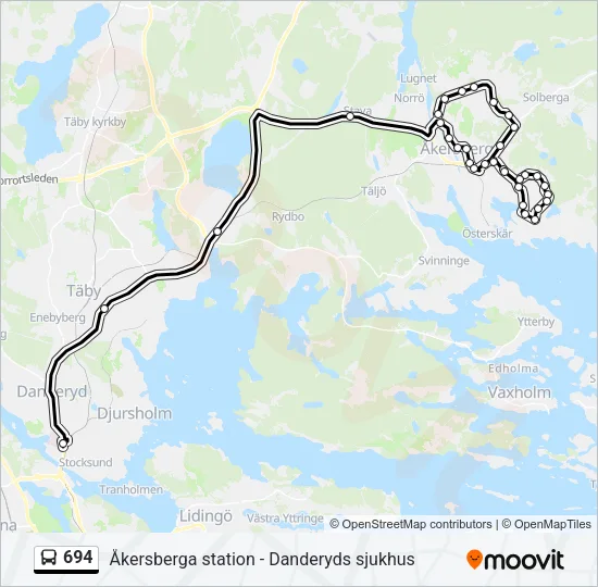 694 Bus Line Map