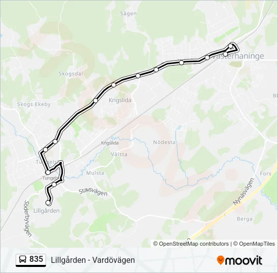 835 Bus Line Map