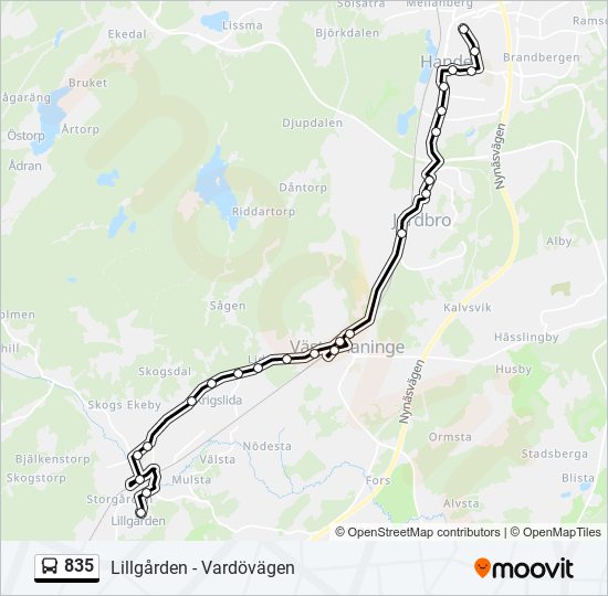 835 bus Line Map