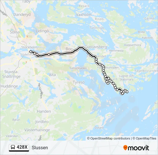 428X Bus Line Map