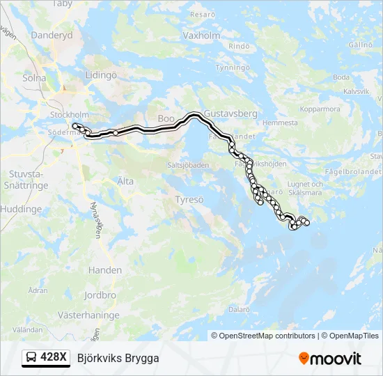428X Bus Line Map