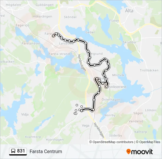 831 Bus Line Map