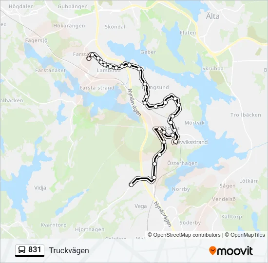 831 Bus Line Map