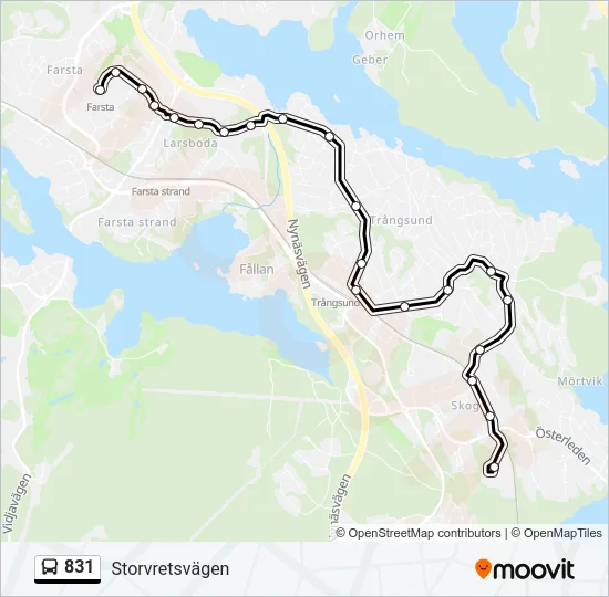 831 Bus Line Map