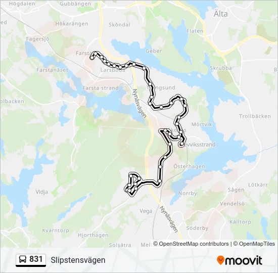 831 Bus Line Map