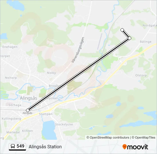 549 Bus Line Map