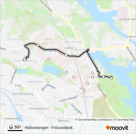 501 Bus Line Map