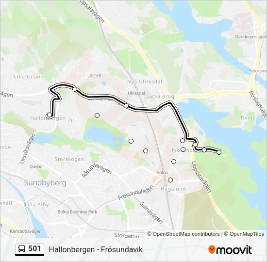 501 Bus Line Map