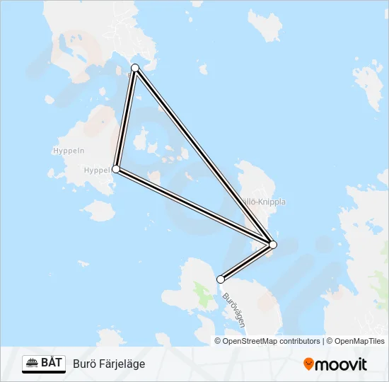BÅT Ferry Line Map