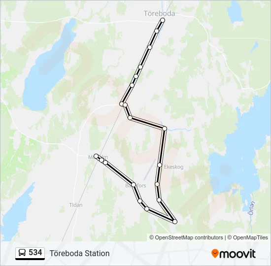 534 Bus Line Map