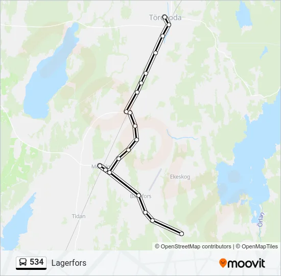 534 Bus Line Map
