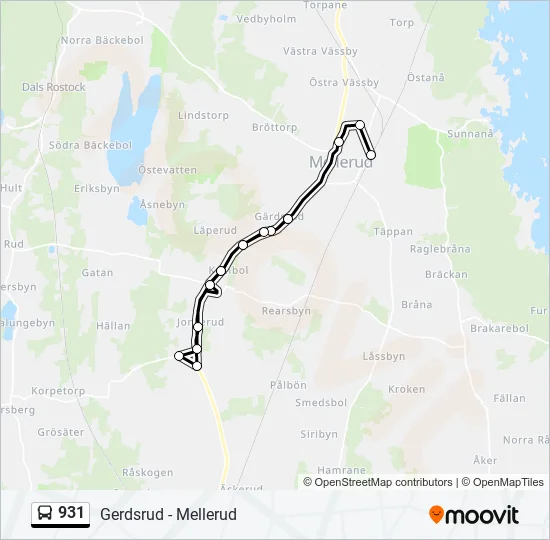 931 Bus Line Map