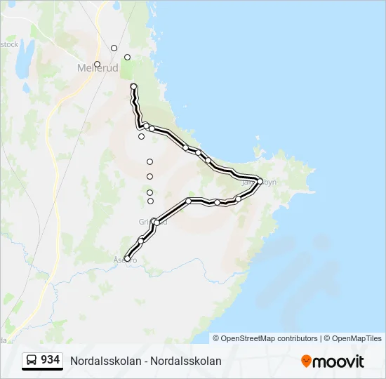934 Bus Line Map
