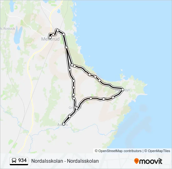 934 Bus Line Map