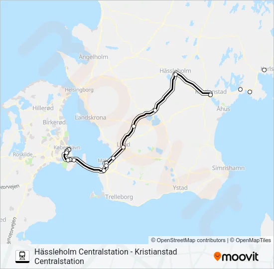 ÖRESUNDSTÅG Train Line Map