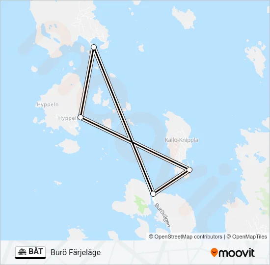 BÅT Ferry Line Map