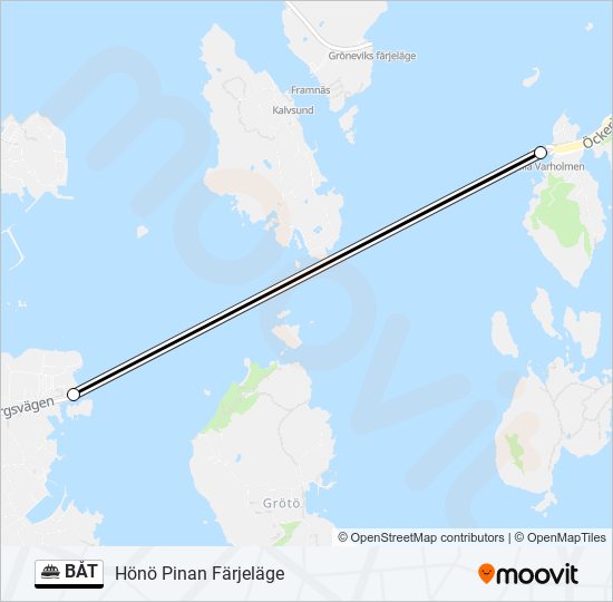 BÅT färja Linje karta