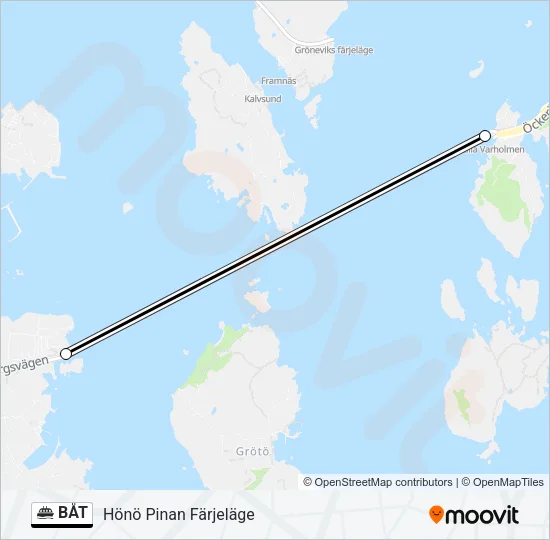 BÅT Ferry Line Map