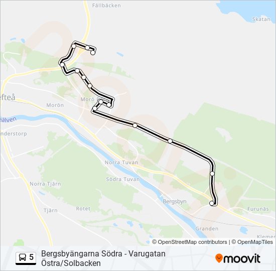 5 bus Line Map