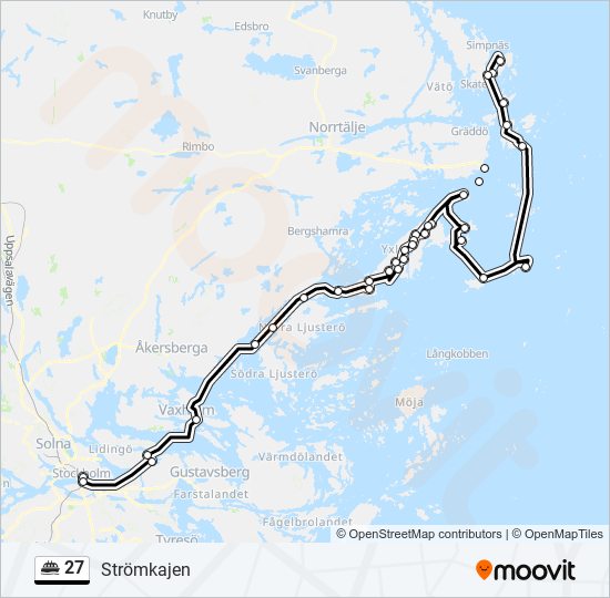 27 färja Linje karta
