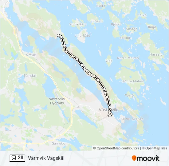 28 Bus Line Map