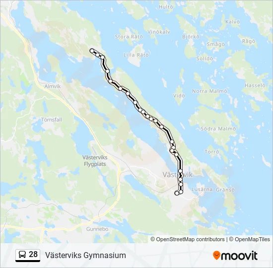 28 Bus Line Map