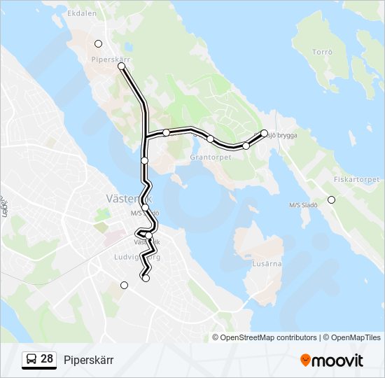 28 bus Line Map