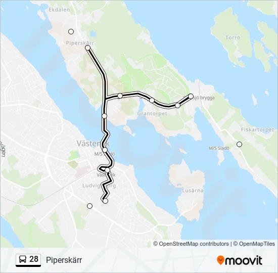 28 Bus Line Map