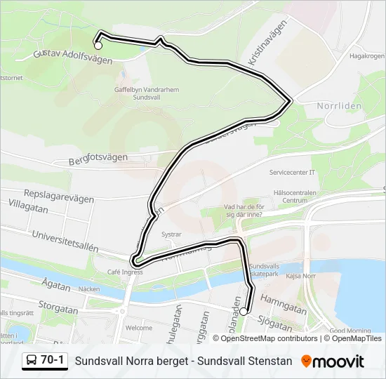 70-1 Bus Line Map