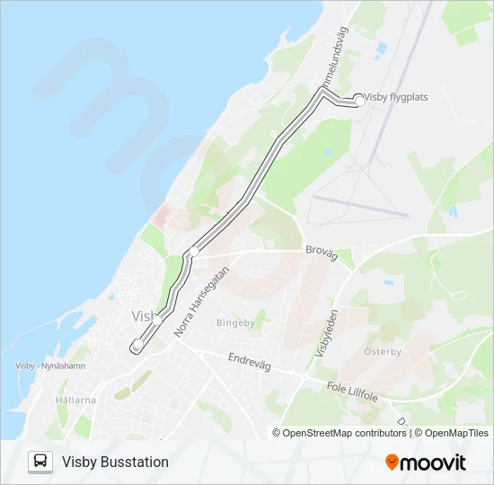 FLYGBUSSARNA Bus Line Map
