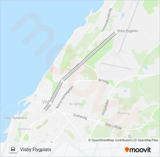 FLYGBUSSARNA Bus Line Map