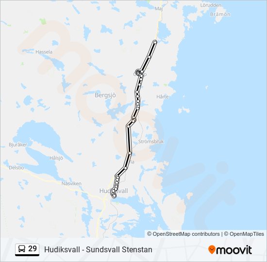 29 bus Line Map